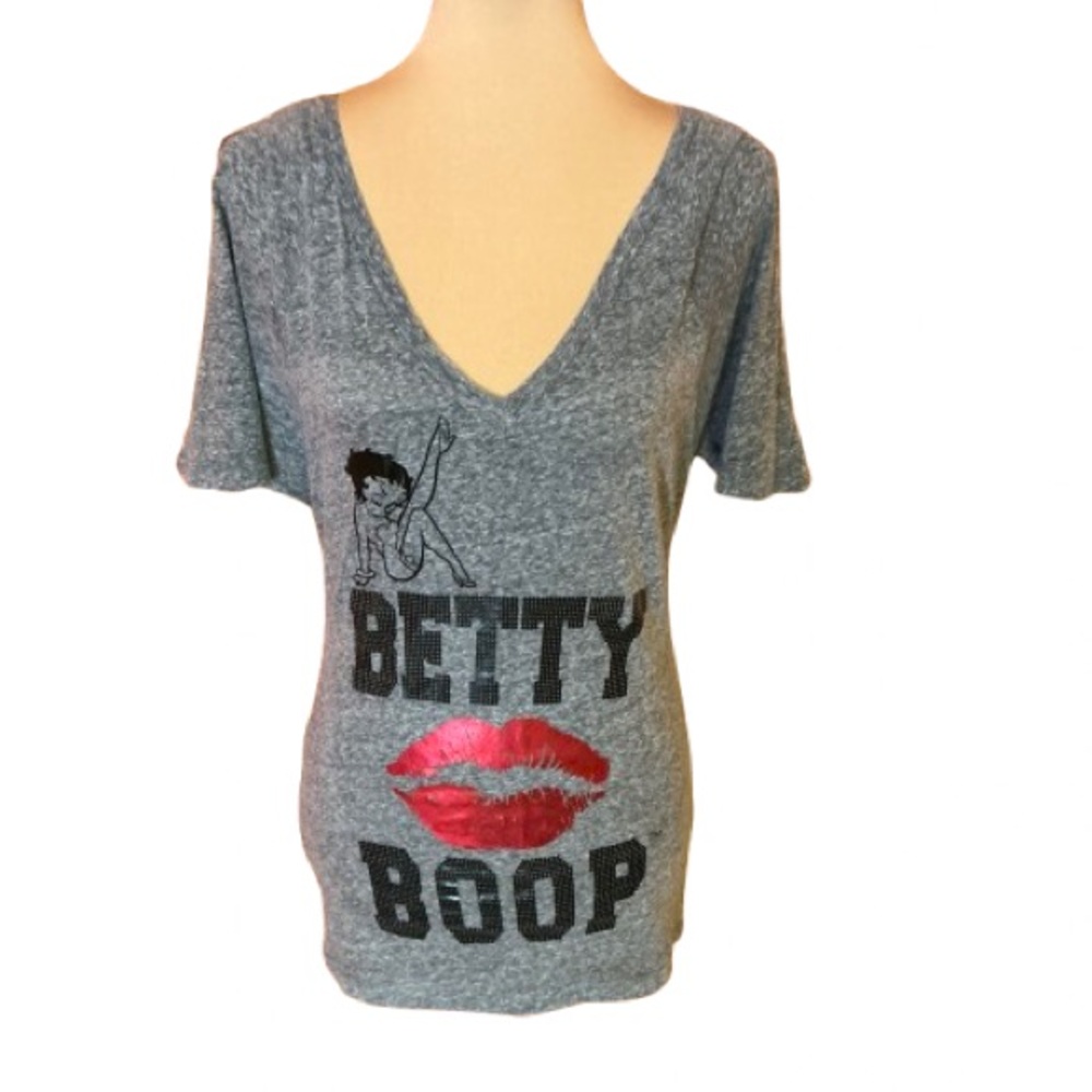 Betty Boop sexy cold shoulder v neck  top
